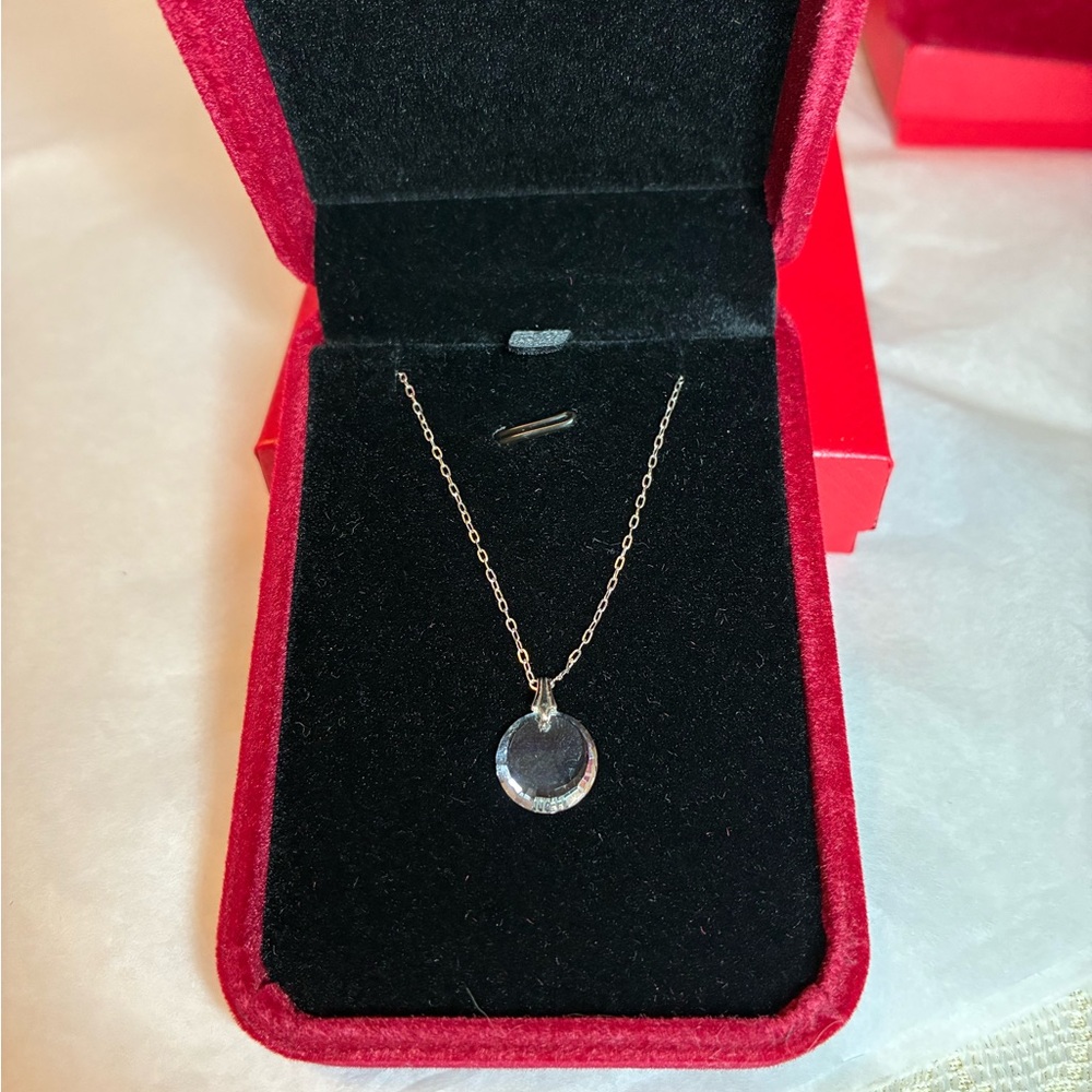 Elegant Sterling Silver Crystal Drop Necklace